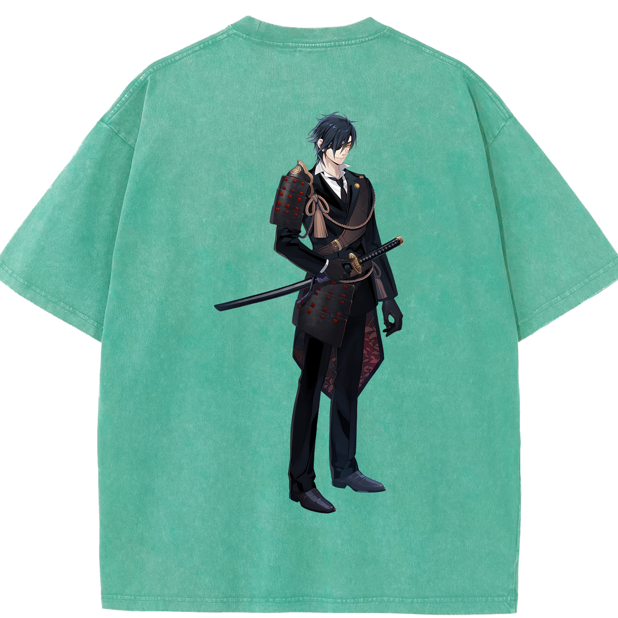 （画像用） 刀剣乱舞 Touken Ranbu 綿100% ヴィンテージ風 半袖Tシャツ（背面プリント）